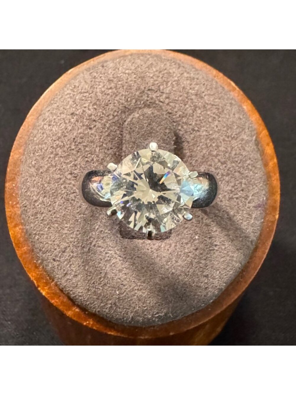 Solid Sterling Silver 925 Cubic Zirconia Prong Set Statement Ring Size 6